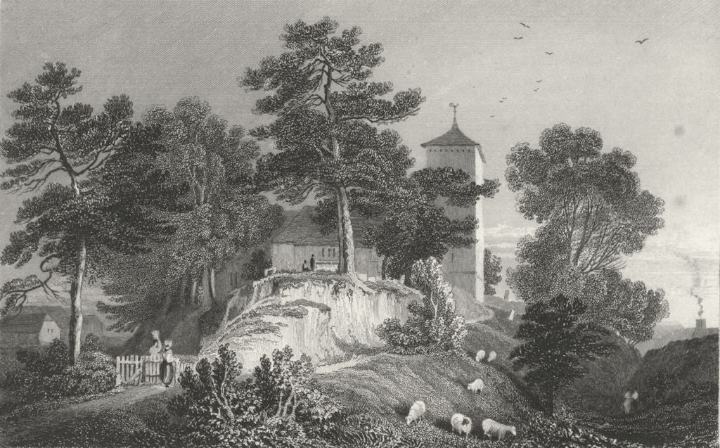 BRECKNOCKSHIRE. Hay Church. Brecknock. Gastineau c1831 old antique print